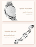 OLEVS Reloj para Mujer Plateado de Acero Inoxidable Elegante Analógico Lúmenes Visibles
