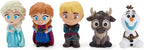 Disney Store Juego oficial de juguetes de baño de Frozen – Incluye 5 juguetes detallados con un cubo de almacenamiento colador – Diversión para el baño y juego acuático para niños