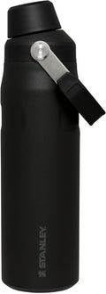 Stanley IceFlow - Botella de agua de flujo rápido de 24 onzas, tapa de boquilla en ángulo, ligera y a prueba de fugas para viajes y deportes, acero inoxidable aislado, sin BPA, color negro