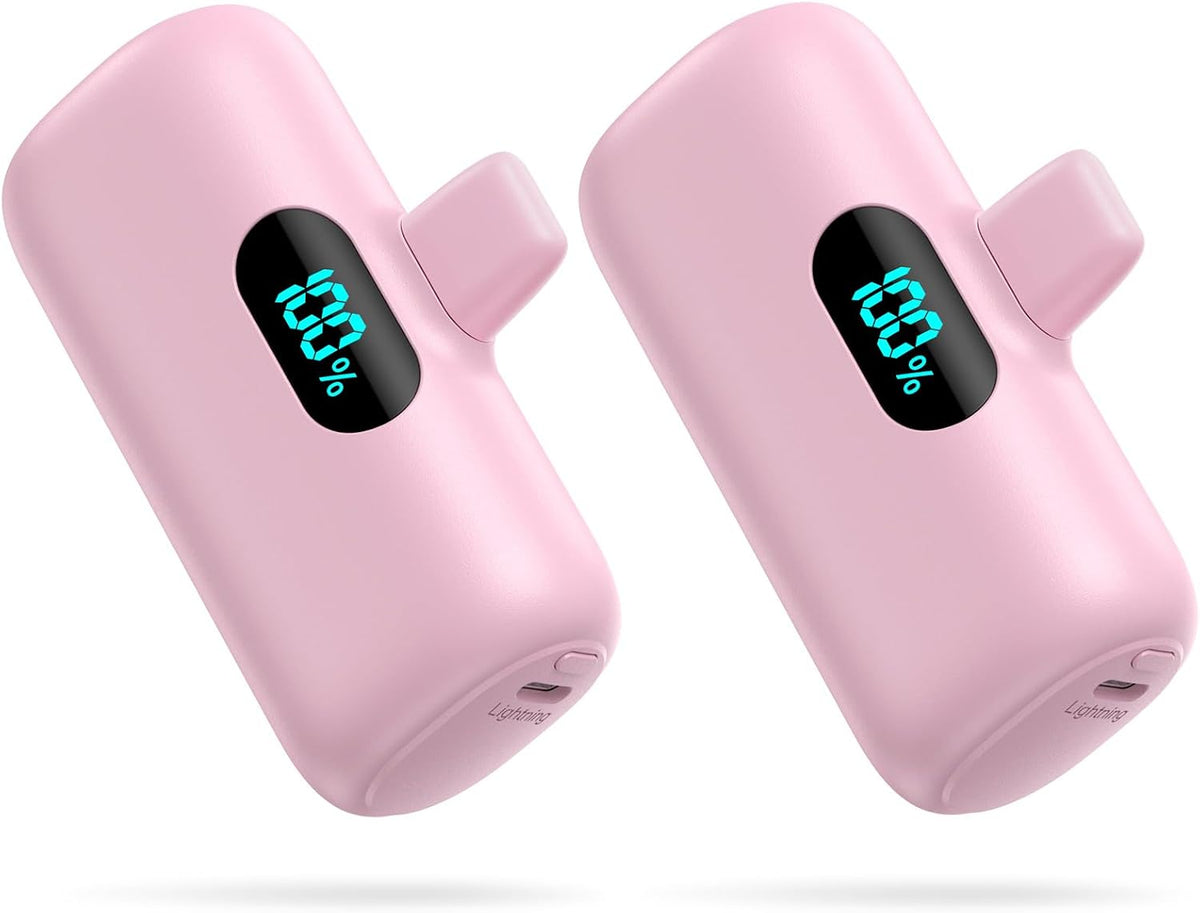 [Paquete de 2] Cargador portátil pequeño para iPhone de 5000 mAh, c...