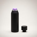 UVBRITE Botella UV autolimpiante y purificadora de agua TT-B02-Vaso de acero inoxidable recargable aislado de 18.6 onzas con bloqueo de seguridad que evita la exposición accidental, ideal para uso al