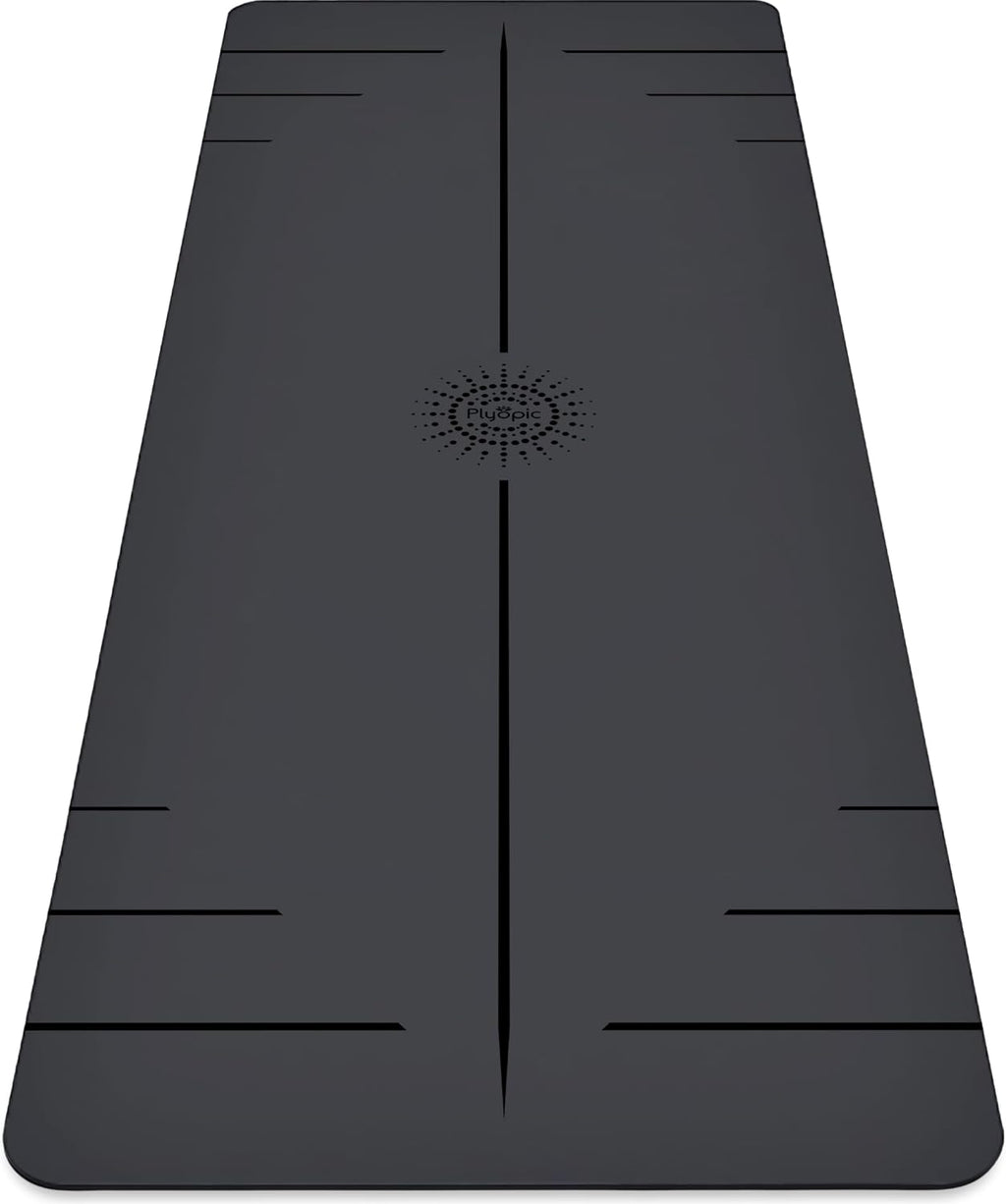 Plyopic. Alfombrilla de Yoga Ultra-Grip Pro – Rendimiento Antideslizante EXTREMO - Agarre en Seco y Agarre Húmedo - Líneas de Alineación - Cómoda y Resistente al Sudor - Para Yoga, Pilates, Ejercicio