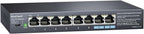 BrosTrend Interruptor 2.5Gb, Interruptor Ethernet de 8 Puertos No Administrado 2.5 Gigabit Soporta Agregación de Enlaces, Estáticos y VLAN, Sin Ventilador, Montaje de Escritorio/Pared, Divisor Multi