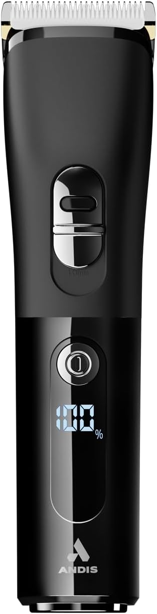 Andis 560547 Envision - Cortadora de pelo inalámbrica de alta velocidad, kit de 21 piezas, hoja ajustable, pantalla digital LED de 1.5 pulgadas, color negro