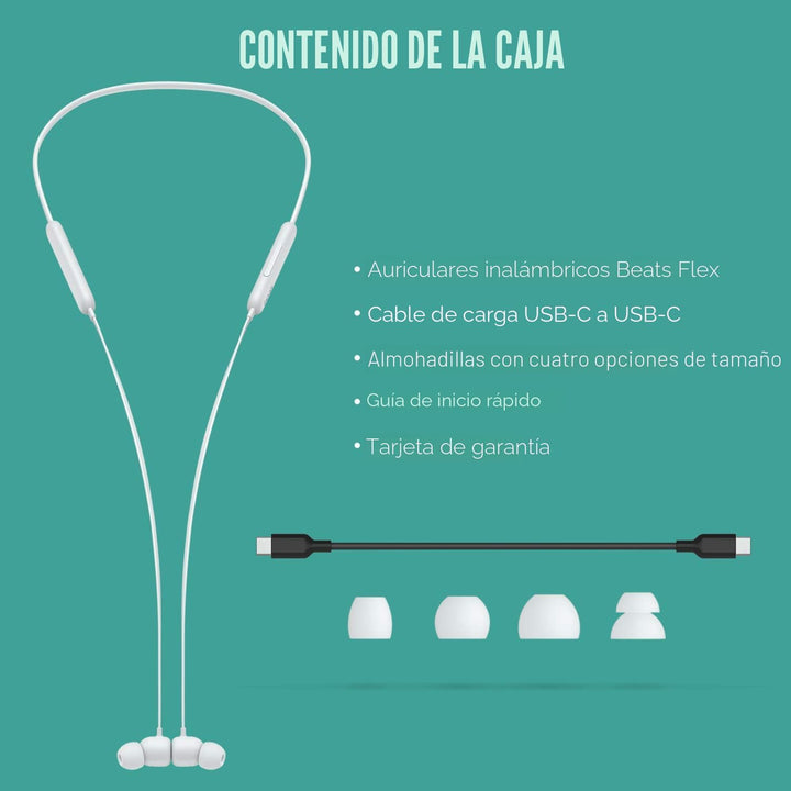 Beats Flex Auriculares inalámbricos - Chip de auriculares Apple W1,...