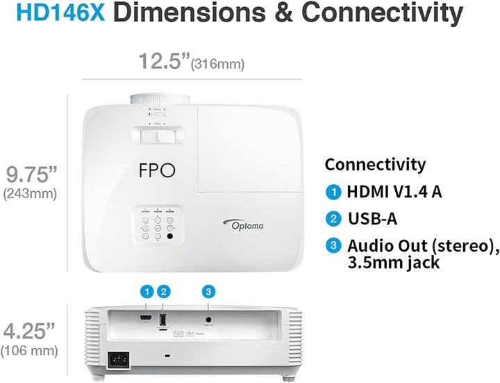 Optoma HD146X - Proyector de alto rendimiento para películas y jueg...