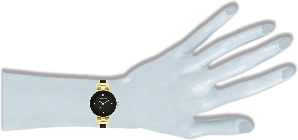 Anne Klein - Reloj de brazalete con esfera de diamante auténtico para mujer