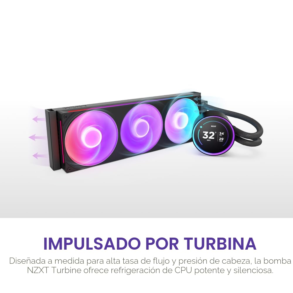 NZXT Kraken Elite 360 RGB 2024 - Enfriador líquido AIO para CPU - R...