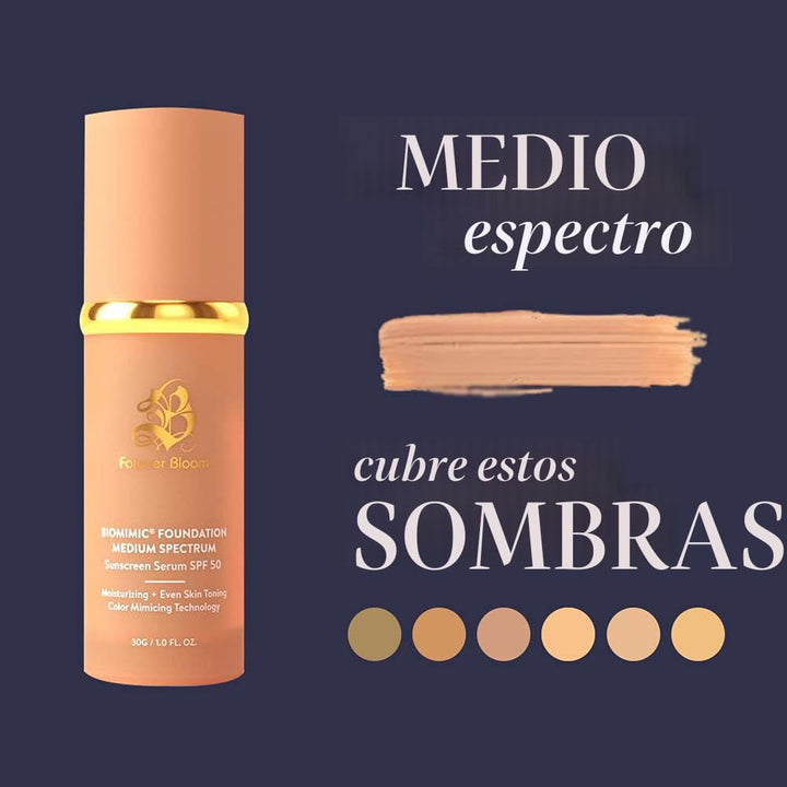 Base con Espectro Medio Bio Mimic de Forever Bloom; Protección sola...