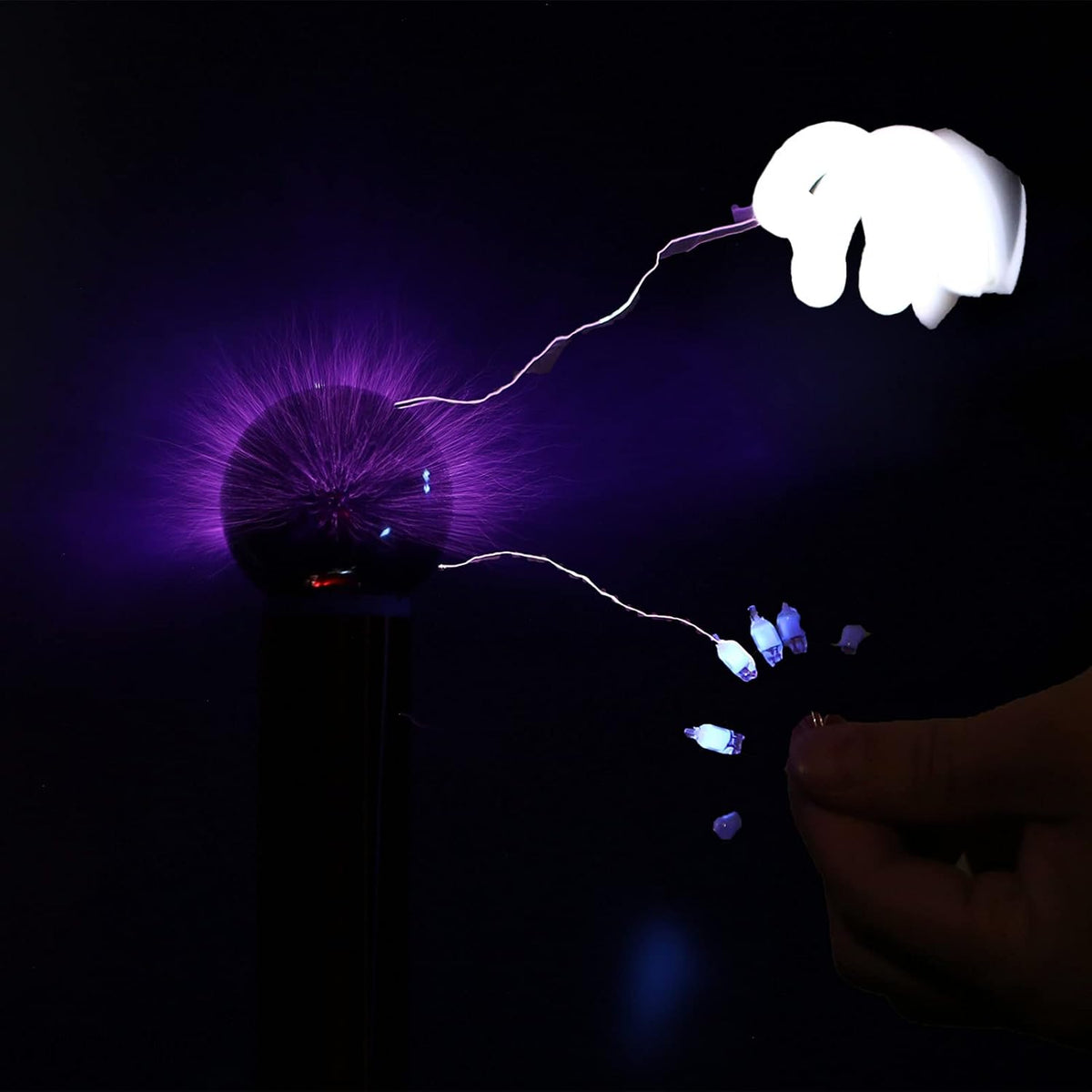Kit de bricolaje de bobina Tesla, PEMENOL bola de plasma táctil, generador de arco de chispa para enseñanza de física, iluminación artificial de plasma de arco, modelo de experimento científico para