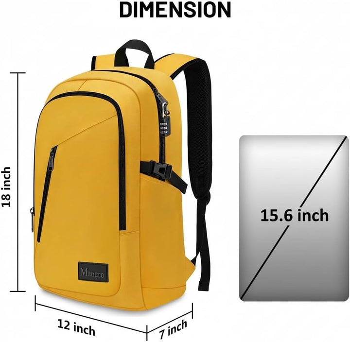 Mancro Mochila para laptop de viaje con puerto de carga USB, de 15....