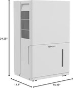 Amazon Basics Deshumidificador grande de 50 pintas con bomba, certificado New Energy Star, control de humedad, descongelación automática, temporizador, protección contra desbordamiento para