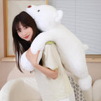 SNOWOLF Animales de peluche de oso con peso grandes, almohada decorativa de felpa de oso blanco de 31.5", peluche súper lindo kawaii de oso polar, juguetes de abrazo, regalos para niños, niñas y