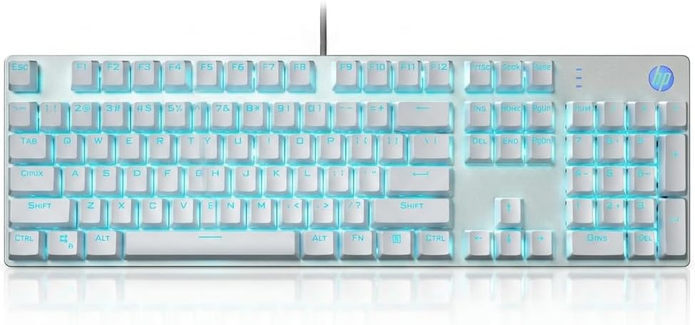 HP GK400F Teclado mecánico con cable para juegos, USB con cable de...