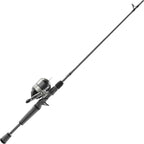 Zebco Omega Pro Spincast - Combo de carrete y caña de pescar, caña de pescar de grafito IM6 de 6 pies, mango de caña de agarre MaxTac, carrete tamaño 30, pre-enrollado con línea de 10 libras