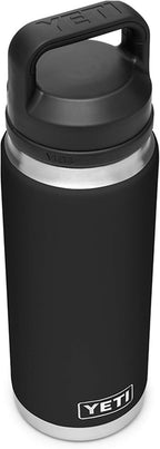 YETI Rambler - Botella de 26 oz, aislada al vacío, de acero inoxidable con tapa Chug, color negro
