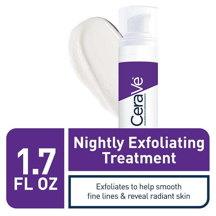 CeraVe Tratamiento Nocturno Exfoliante Renovador de la Piel, Suero...