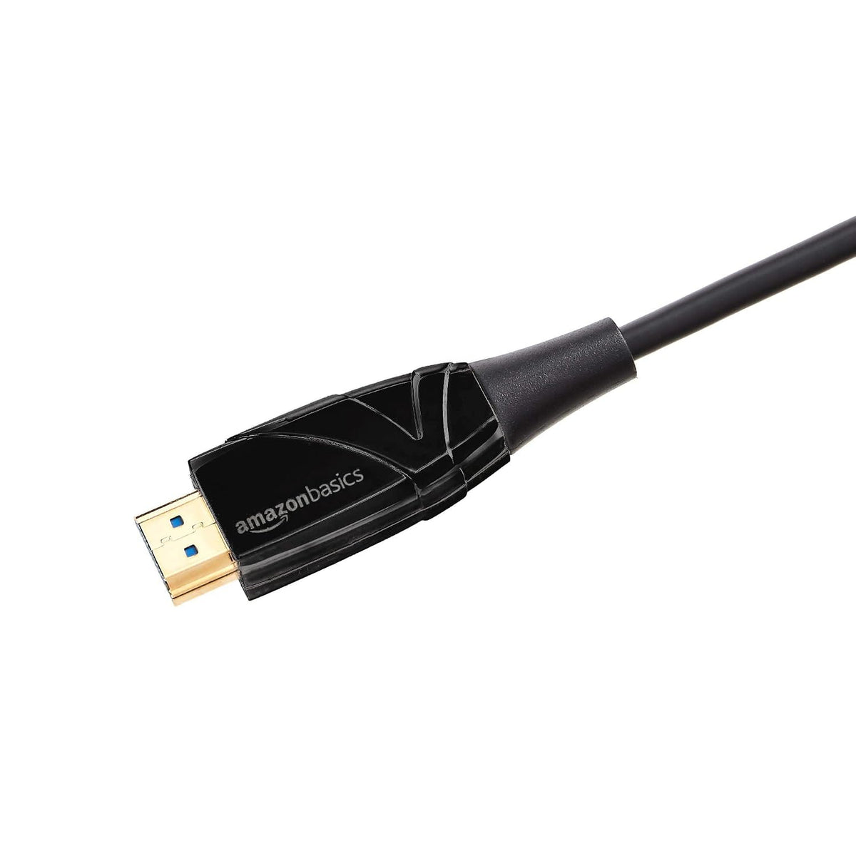 Amazon Basics Cable de fibra óptica HDMI, 18Gbps de alta velocidad, 4K @60Hz, 2160p, color de 48 bits, listo para Ethernet, 50 pies, negro