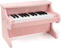 ZIPPY Teclado de piano para niños, piano digital de 25 teclas para niños, mini instrumento educativo musical, juguete de madera para niños y niñas (rosa)