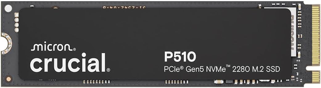 Crucial P510 PCIe Gen5 NVMe 2TB SSD, hasta 10,000MB\/s, TLC NAND, c...