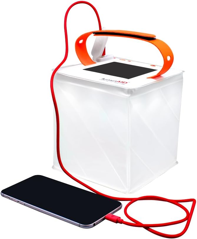 Lámpara LuminAID Max 2 en 1 linterna de camping inflable LED solar y cargador de