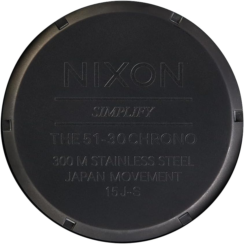 NIXON 51-30 Chrono A1389 - Reloj analógico de moda para hombre resistente al agua de 300 m (carátula de reloj de 51 mm, correa de acero inoxidable de 25 mm)