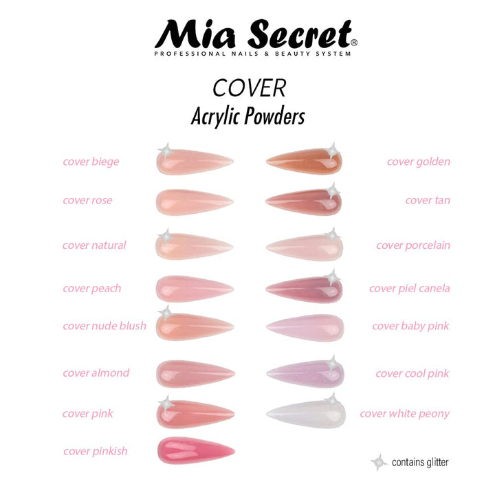 Mia Secret Polvo Acrílico de Cobertura Juego de 3 Piezas - Rosa\/Be...