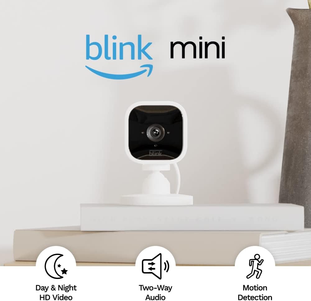 Blink Mini - Cámara de seguridad inteligente compacta, conectable,...