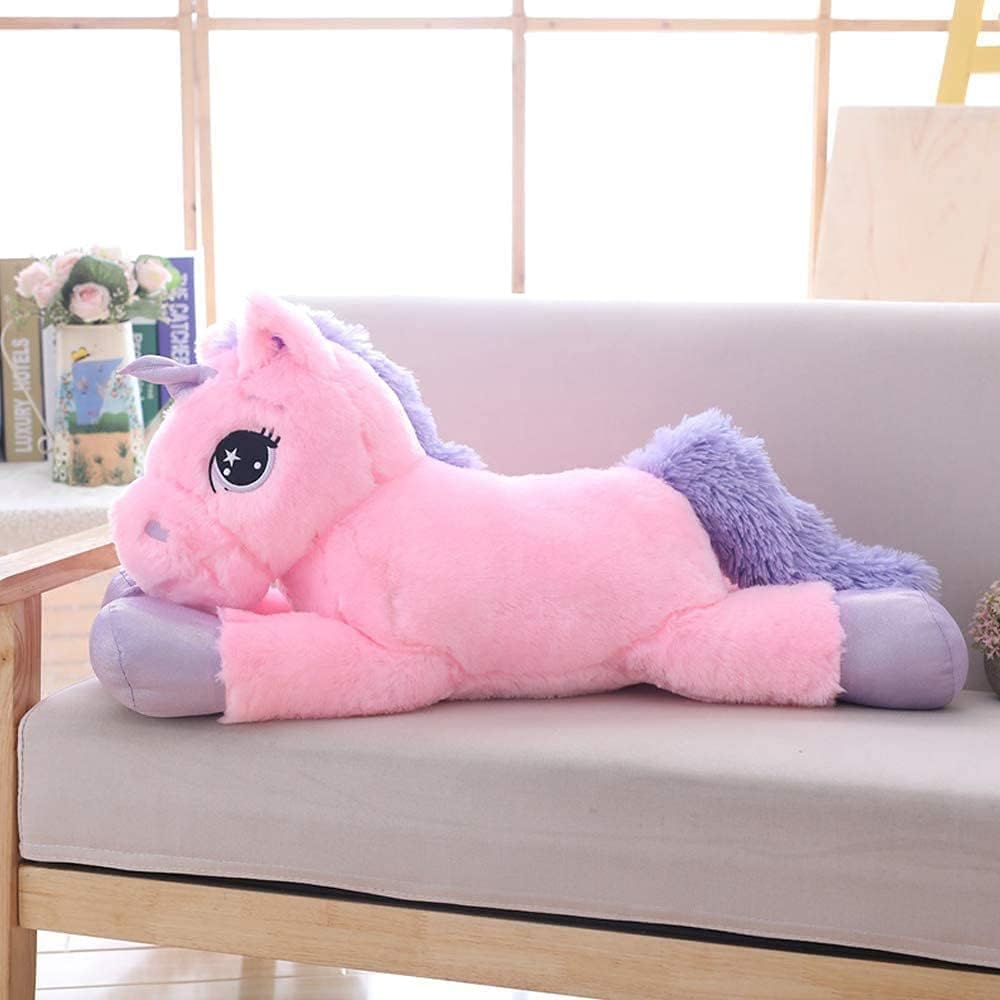 Almohada de peluche gigante de unicornio de 61 cm, almohada de peluche para abrazar unicorno para niñas, regalo para Navidad, cumpleaños o San Valentín