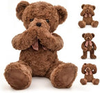 suepcuddly Oso de peluche posado de 20 pulgadas, lindo juguete de peluche para niñas y niños (marrón oscuro)