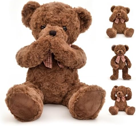 suepcuddly Oso de peluche posado de 20 pulgadas, lindo juguete de peluche para niñas y niños (marrón oscuro)