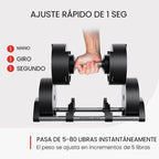 Nuobell - Mancuernas ajustables de 5-80 libras: Reemplazan 16 juegos, ideales para banco de pesas y prensa de gimnasio en casa