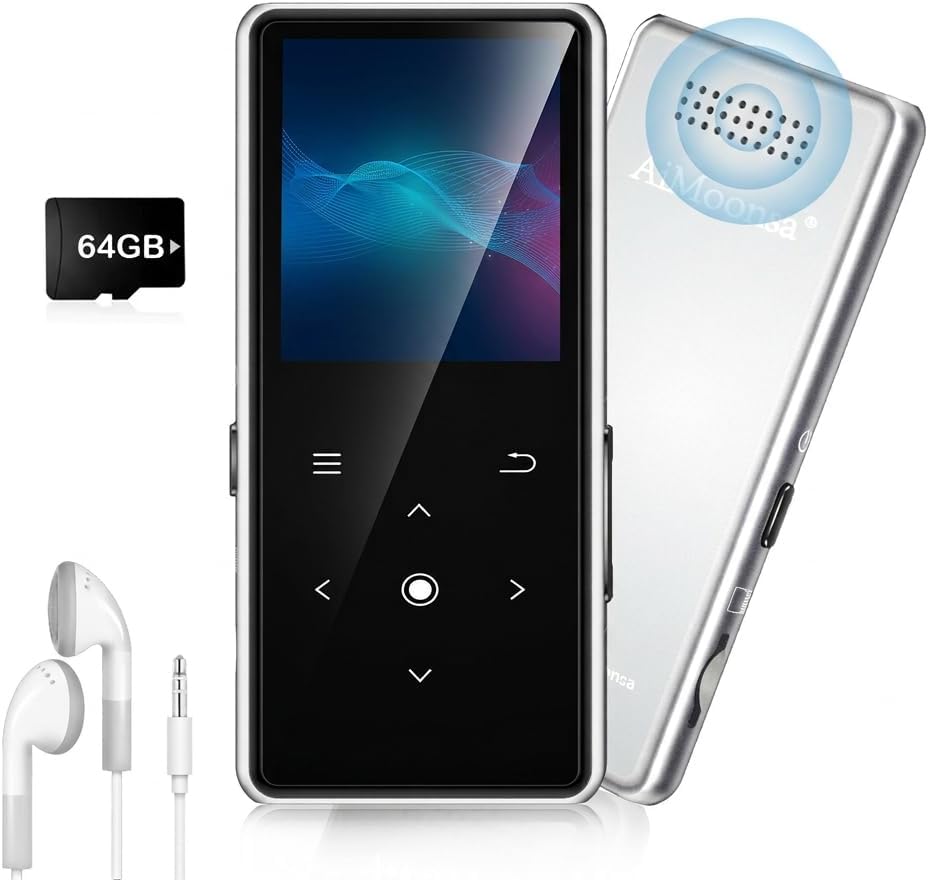 Reproductor MP3 de 64 GB con Bluetooth 5.2, reproductor de música c...