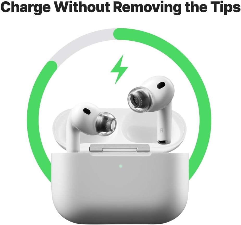 AZLA Crystal AirPods Pro 3 - Puntas de repuesto de silicona de ajuste seguro