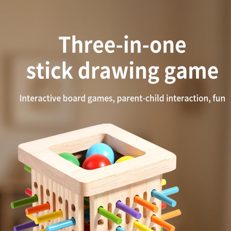 Juego de palos de madera 3 en 1 para niños juego de bola