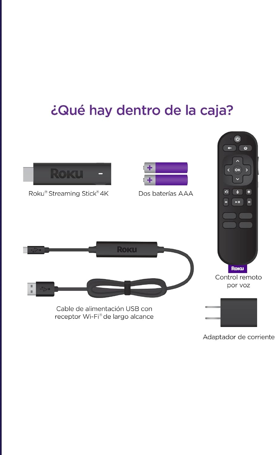 Roku Streaming Stick 4k Última Versión Smart Tv Mandos Voz