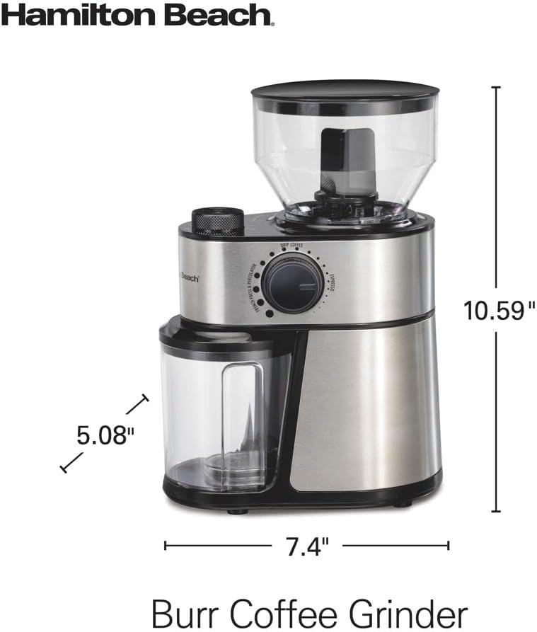 Hamilton Beach Molinillo de café eléctrico con tolva grande de 16 oz