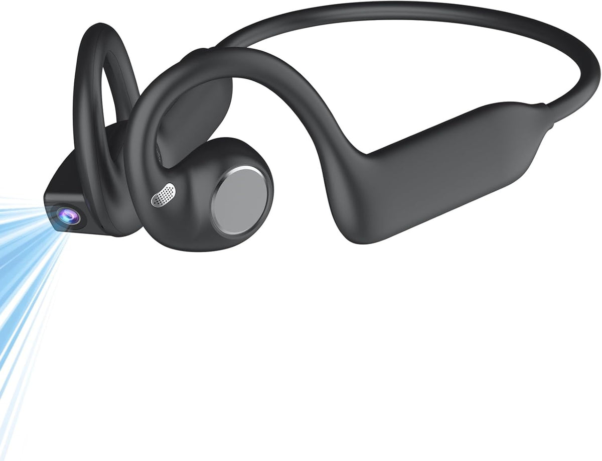 MONODEAL E12 Auriculares inteligentes de conducción ósea con cámara