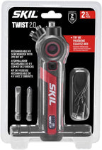 SKIL - Destornillador recargable Twist 2.0 de 4 V con cabeza giratoria, ajuste de torque, cable de carga USB-C y juego de 2 brocas - SD5619-01