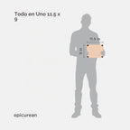 Epicurean Tabla de cortar todo en uno con pies antideslizantes y ranura para jugos, 11.5 x 9 pulgadas, natural/negro