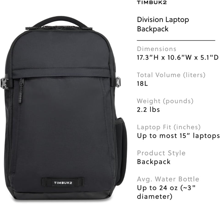 Timbuk2 Division Deluxe Mochila para laptop, Tamaño único, Computad...