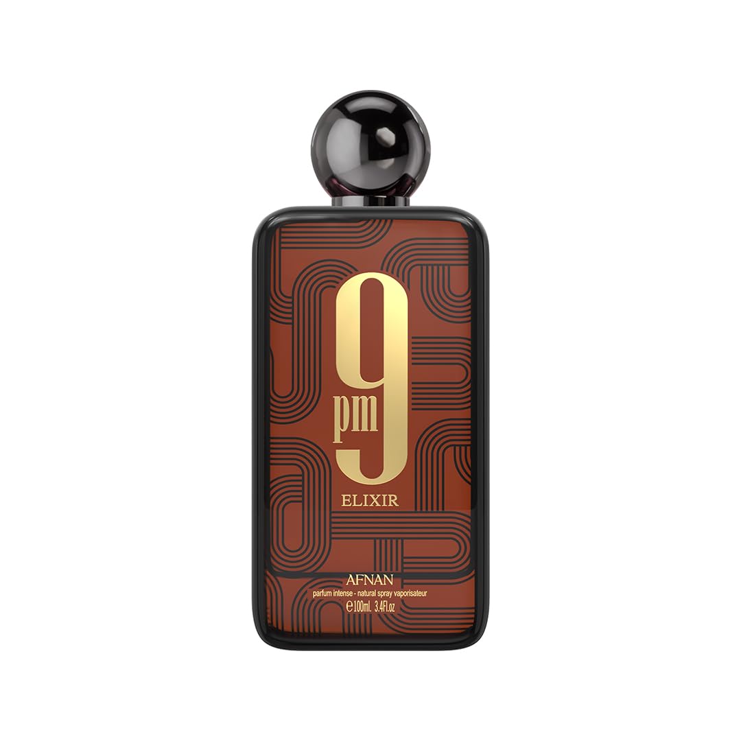 Afnan 9 PM Elixir Unisex Extrait de Parfum, 3.4 onzas líquidas