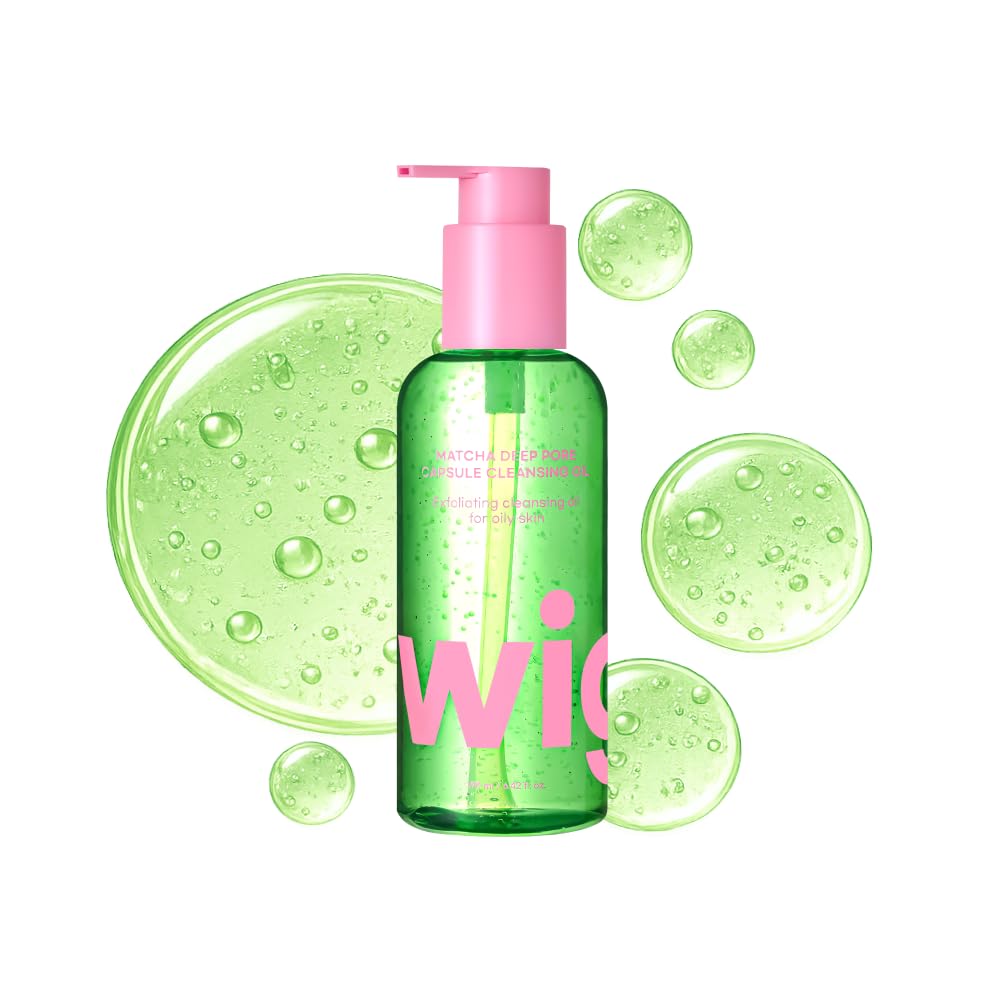 WIGGLY - Paquete de limpieza doble Matcha, aceite limpiador coreano para el cuidado de la piel, 6.42 onzas líquidas, limpiador de espuma de 4.06 onzas líquidas y cepillo de limpieza
