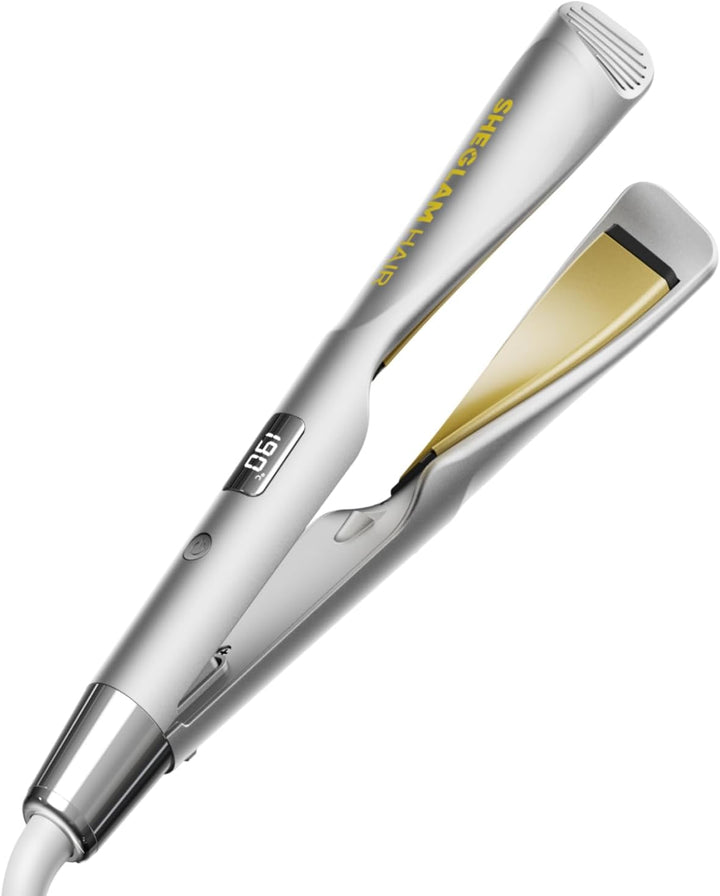 SHEGLAM Plancha plana para alisar el cabello, alisador y rizador de...
