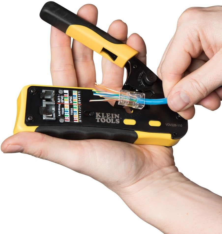 Klein Tools VDV226-110 Crimpadora de cables de datos modulares con...