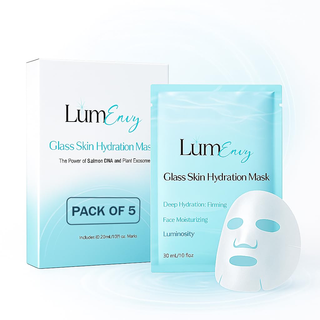 LúmEnvy - Máscara facial de vidrio para la piel, ADN de salmón (PDR...