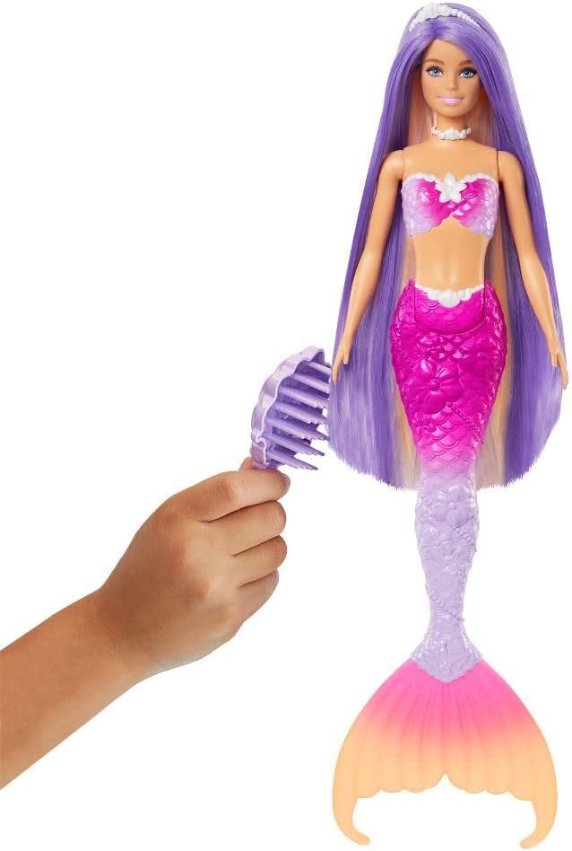 Muñeca Barbie Sirena, \u201CMalibu\u201D con cabello rosa, accesori...