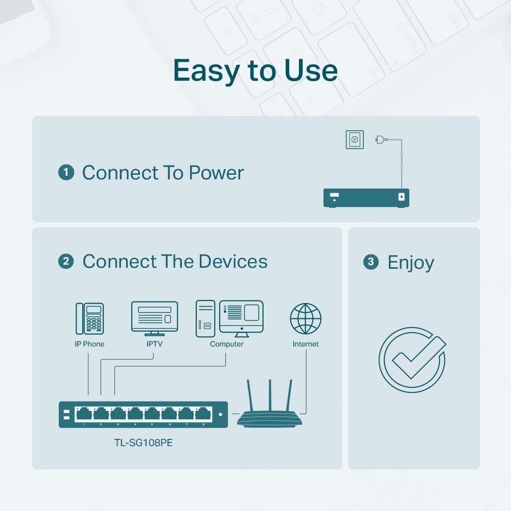 TP-Link TL-SG108PE V3, conmutador PoE administrado inteligente fácil