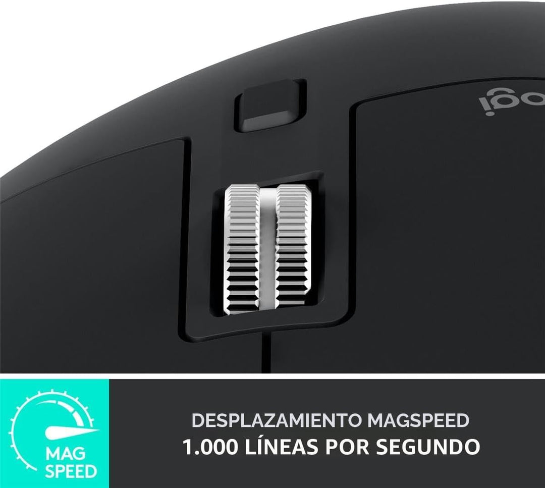 Logitech MX Master 3S - Mouse inalámbrico de rendimiento con despla...