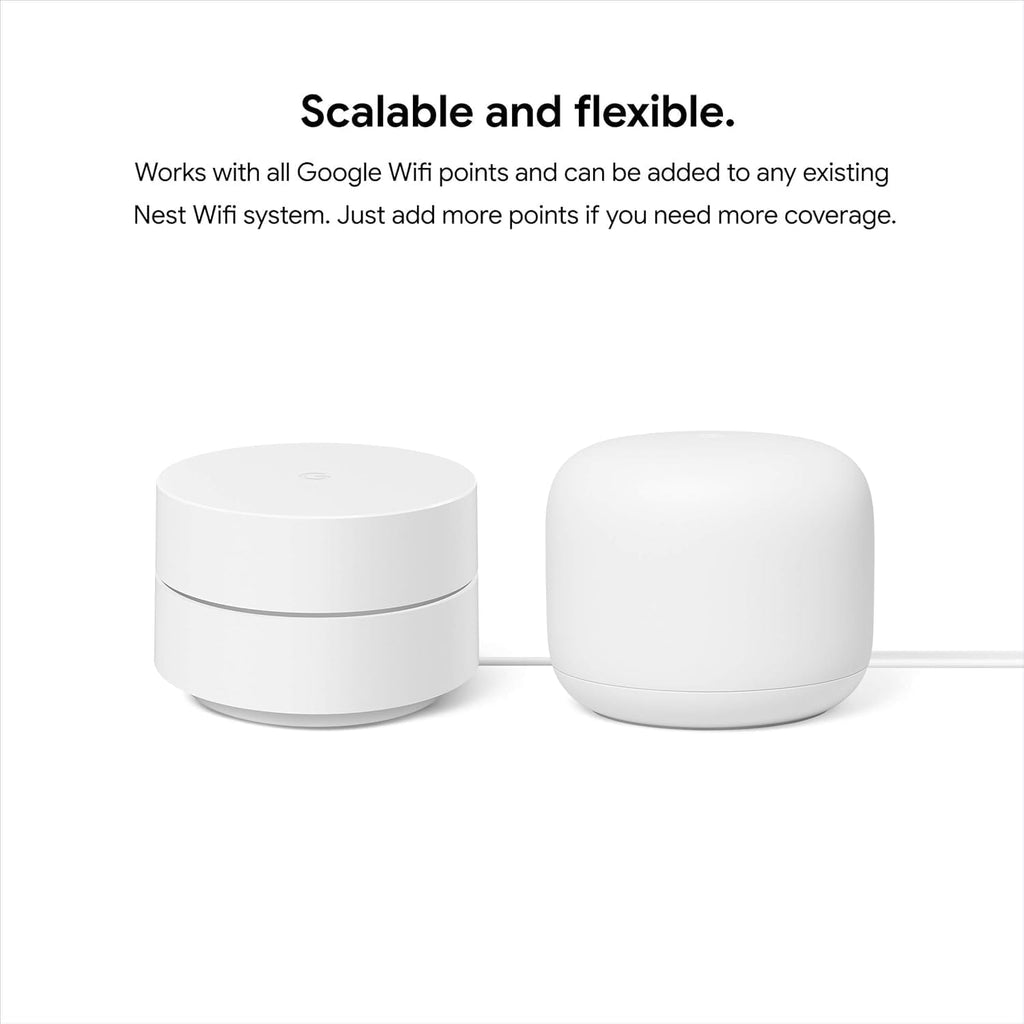 Google WiFi AC1200 - Sistema WiFi de malla - Enrutador WiFi - Cobertura de 4500 pies cuadrados - Embalaje no minorista - Paquete de 3 - Nieve